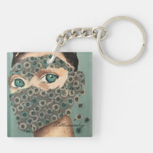 Masked Woman Key Chain