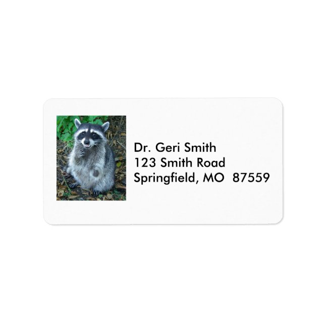 Masket Bandit Racoon Stands on Hind Feet Label (Front)