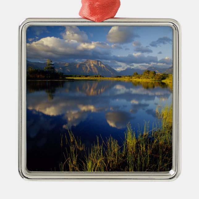 Maskinonge Lake in Waterton Lakes National Park Metal Tree Decoration (Front)
