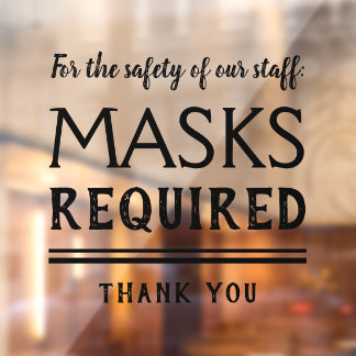 Masks Required Window Cling