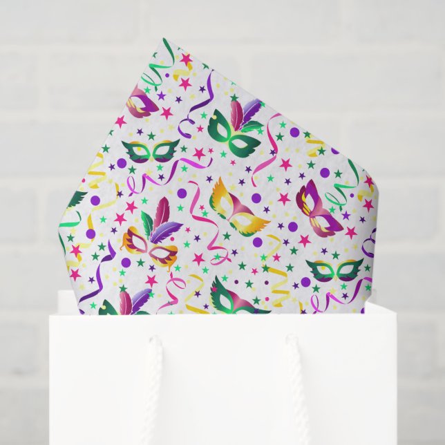 Masks Tissue Paper, Masquerade Decoupage Paper (Gift Bag)