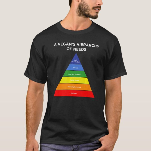 Maslow Hierarchy Of Needs Vegan Hummus T-Shirt (Front)