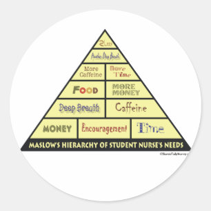 Maslow's Hierarcy of Student Nurse Needs Classic Round Sticker