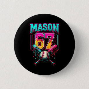 Mason 67 Funny Ice Cream Drip Baseball Ice Cream D 6 Cm Round Badge