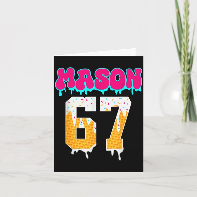 Mason 67 Funny Ice Cream Drip Baseball Ice Cream D Card (Front)