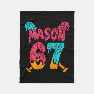 Mason 67 Funny Ice Cream Drip Sell Meme Design 1  Fleece Blanket