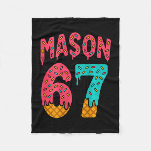 Mason 67 Ice Cream Cute Meme Six Seven (on Ck)  Fleece Blanket