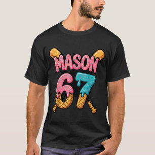 Mason 67 Ice Cream Drip Baseball  T-Shirt