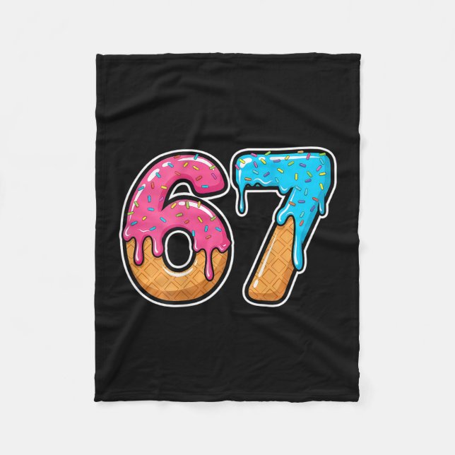 Mason 67 Ice Cream Drip Meme Six Seven Funny (on C Fleece Blanket (Front)