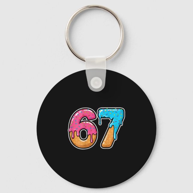 Mason 67 Ice Cream Drip Meme Six Seven Funny (on C Key Ring (Front)