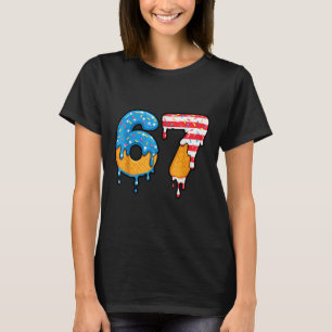 Mason 67 Ice Cream Drip Meme Six Seven Usa Flag Fu T-Shirt