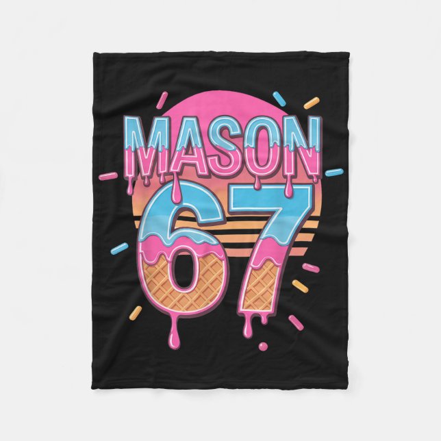 Mason 67 Meme Ice Cream Bysebyll Drip  Fleece Blanket (Front)