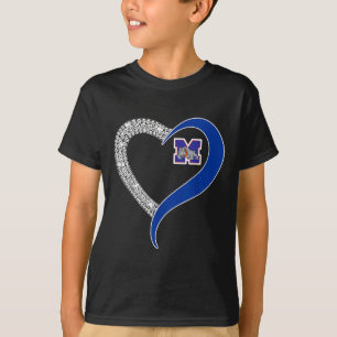 Mason Bulldogs Logo Diamond Heart Hs T-Shirt