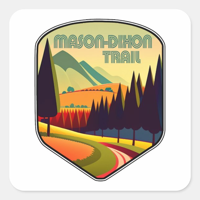 Mason-Dixon Trail Colours Square Sticker (Front)