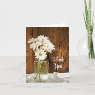 Mason Jar and Daisies Country Bridesmaid Thank You Card