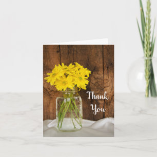 Mason Jar and Daisies Country Bridesmaid Thank You Card