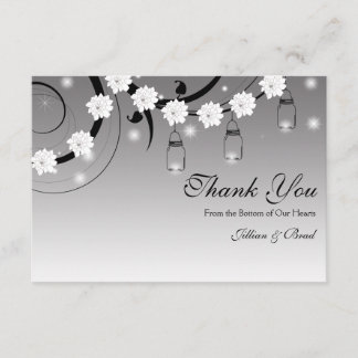 Mason Jar and Fireflies Thank You Card