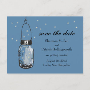 Mason Jar and Fireflies Wedding Invitations