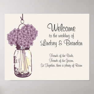 Mason Jar and Hydrangeas Poster