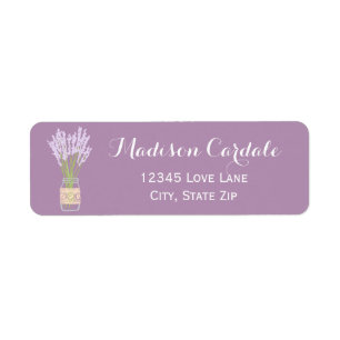 Mason Jar and Lavender Return Address Labels