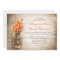 Mason jar and orange flowers wedding invitations