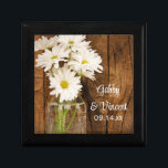 Mason Jar and White Daisies Country Barn Wedding Gift Box<br><div class="desc">The personalised Mason Jar and White Daisies Country Wedding Gift Box makes a lovely keepsake gift for the bride or her bridesmaids and bridal party. This pretty custom rustic chic marriage gift box features a quaint digitally enhanced floral photograph of a glass canning jar filled with white daisy flower blossoms...</div>