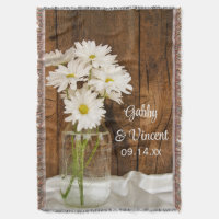Mason Jar and White Daisies Country Barn Wedding