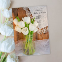 Mason Jar and White Tulips Country Barn Wedding