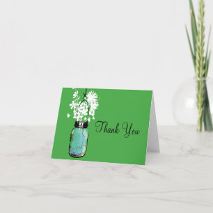 Mason Jar and Wildflowers Thank You Card