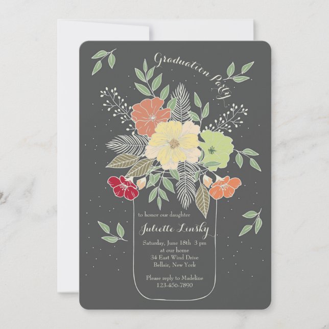 Mason Jar Arrangement Invitation (Front)