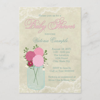 Mason Jar Baby Shower Invitation