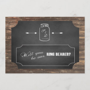 Mason Jar Chalboard Will You Be Our Ring Bearer? Invitation