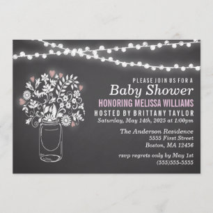 Mason Jar Chalkboard Baby Shower Invitation