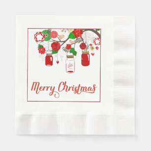 Mason Jar Christmas Paper Napkins