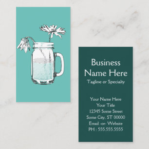 mason jar daisies business card