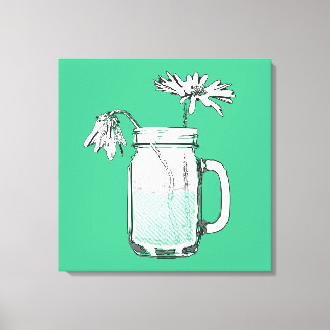 mason jar daisies canvas print (Front)