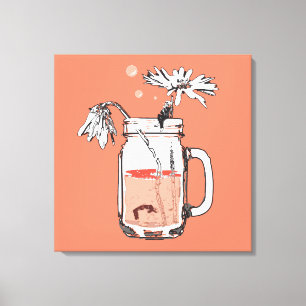 mason jar daisies death canvas print
