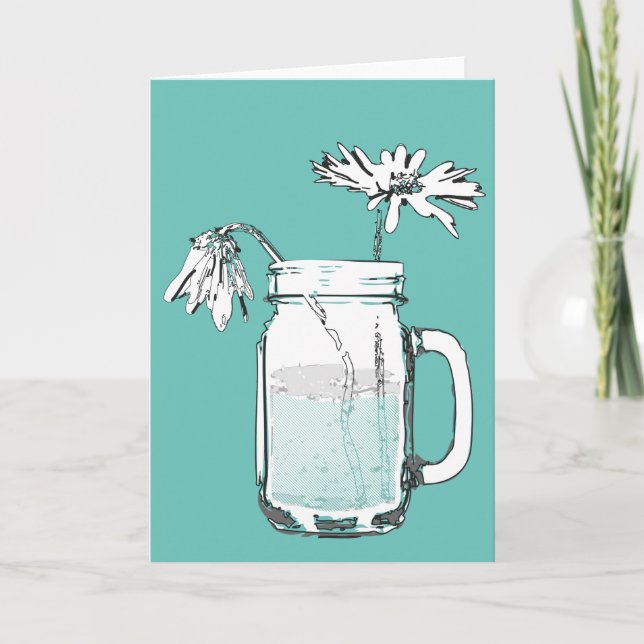 mason jar daisies holiday card (Front)