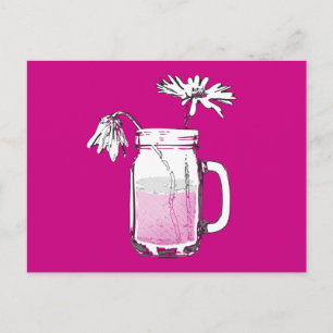 mason jar daisies postcard