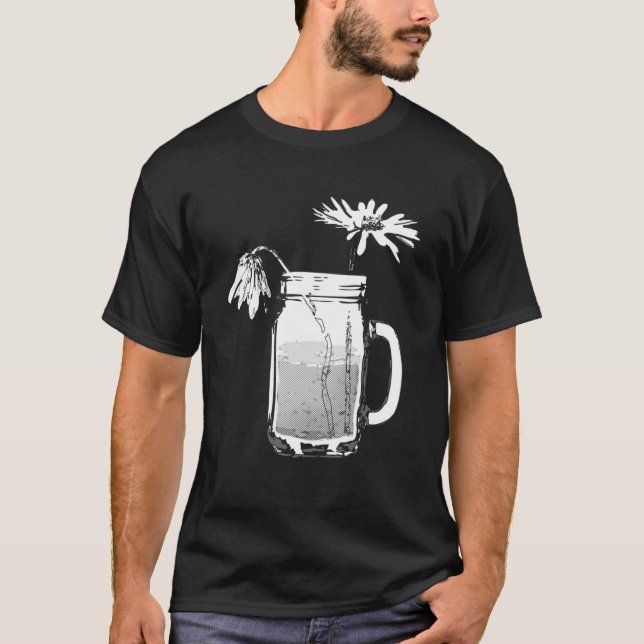 mason jar daisies T-Shirt (Front)
