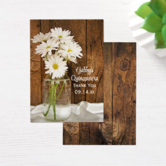 Mason Jar Daisies Thank You Quinceañera Favour Tag