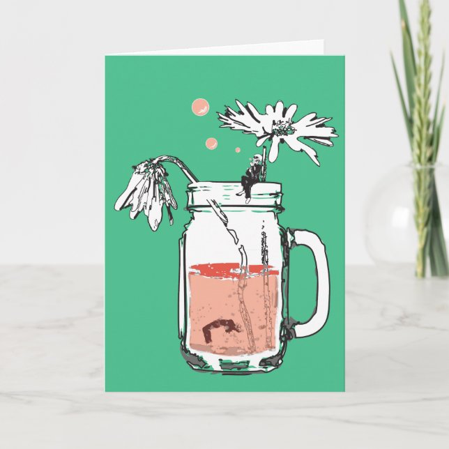 mason jar daisy drowns holiday card (Front)
