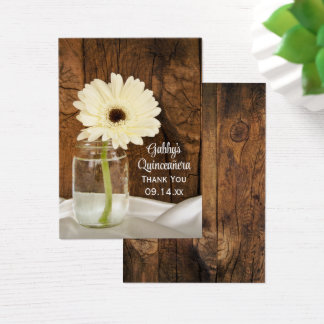 Mason Jar Daisy Thank You Quinceañera Favour Tags