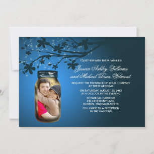 Mason Jar Evening Outdoor Wedding Invitation
