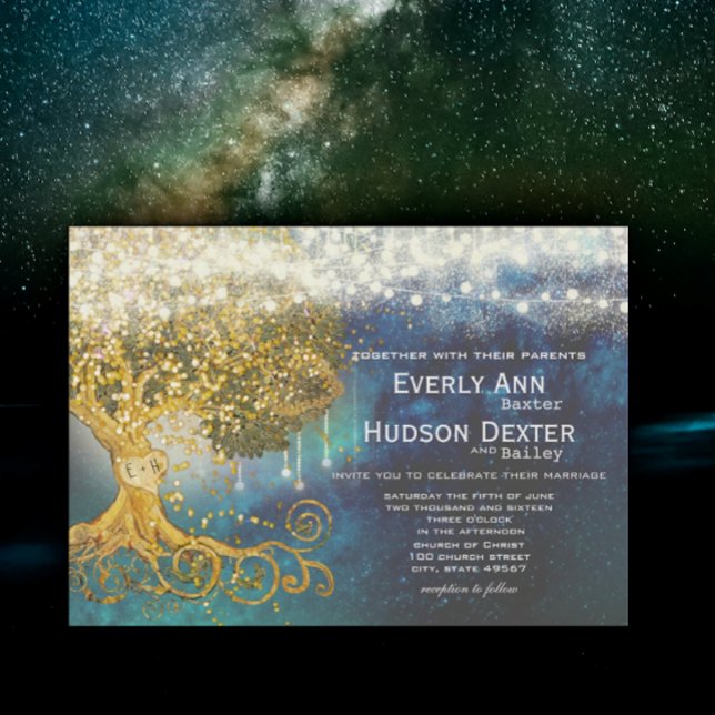  Mason Jar Fairytale Blue Opulence & Gold Wedding  Invitation (Creator Uploaded)