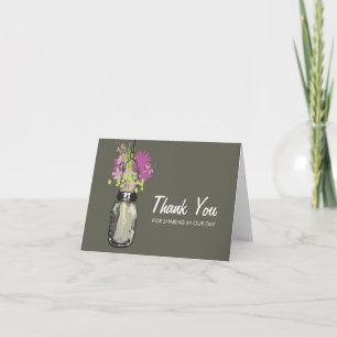 Mason Jar filled with Wilflowers Thank You Card