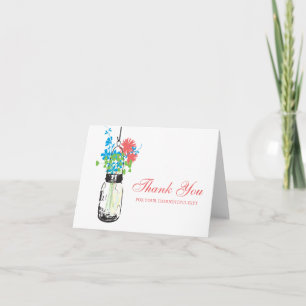 Mason Jar filled with Wilflowers Thank You Card