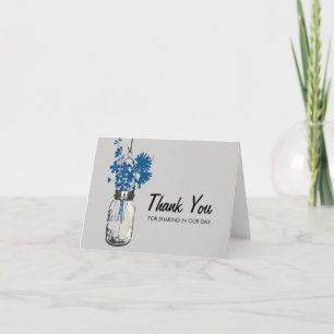 Mason Jar filled with Wilflowers Thank You Card