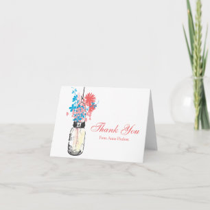 Mason Jar filled with Wilflowers Thank You Card