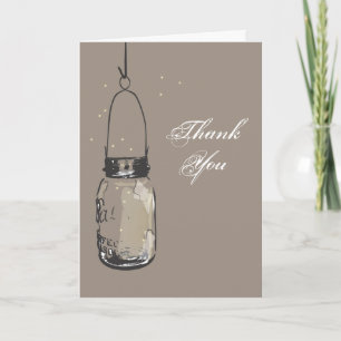 Mason Jar & Fireflies Note Card